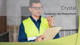  Presentation with architecture construction - PPT theme consisting of architecture-construction-business-and-building background and a light gray colored foreground