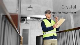  Presentation with architecture construction - Theme having architecture-construction-business-and-building background and a light gray colored foreground