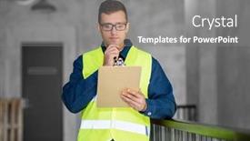  Presentation with architecture construction - Presentation design with architecture-construction-business-and-building background and a gray colored foreground