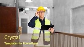  Presentation with architecture construction - Theme consisting of architecture-construction-business-and-building background and a tawny brown colored foreground