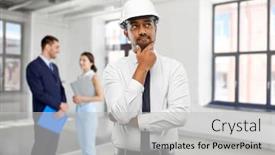  Presentation with architecture construction - Slide set enhanced with architecture-construction-business-and-occupation background and a light gray colored foreground