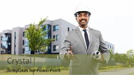  Presentation with architecture construction - Cool new slide set with architecture-construction-business-and-people backdrop and a gold colored foreground