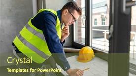  Presentation with architecture construction - Slides with architecture-construction-business-and-people background and a tawny brown colored foreground