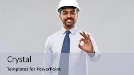  Presentation with architecture construction - PPT layouts having architecture construction business and building background and a light gray colored foreground