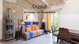  Presentation with love for country - PPT theme featuring architecture country house lovely living background and a coral colored foreground