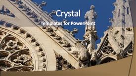  Presentation with notre dame paris france - Colorful presentation theme enhanced with architecture detail with statue notre backdrop and a ocean colored foreground
