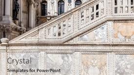  Presentation with architecture - Slide set having architecture-details-at-palazzo-ducale background and a soft green colored foreground