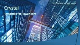  Presentation with architecture glass - PPT theme featuring architecture details modern building glass background and a ocean colored foreground