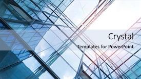  Presentation with architecture glass - Slide set enhanced with architecture details modern building glass background and a light blue colored foreground