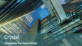  Presentation with architecture glass - Colorful slide deck enhanced with architecture details modern building glass backdrop and a ocean colored foreground