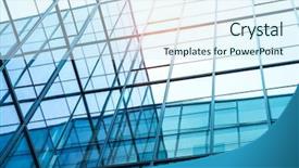  Presentation with architecture glass - Presentation theme featuring architecture details modern building glass background and a sky blue colored foreground