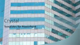  Presentation with architecture glass - Presentation theme having architecture-details-modern-building-glass background and a light blue colored foreground