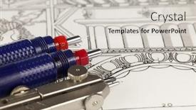  Presentation with compass - PPT layouts consisting of architecture drawings compass rapidographs background and a light gray colored foreground