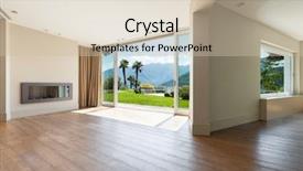  Presentation with living room - Presentation theme having architecture empty living room background and a soft green colored foreground