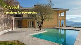  Presentation with housing - Cool new presentation design with architecture exterior of a modern backdrop and a  colored foreground