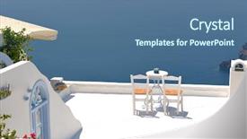  Presentation with greek architecture - PPT layouts featuring architecture greek - summer vacation on beautiful vulcanic background and a  colored foreground