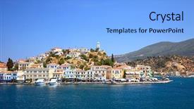  Presentation with greek architecture - Cool new presentation with architecture greek - view on poros and galatos backdrop and a light blue colored foreground