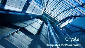  Presentation with moving - Presentation with architecture greem - dark green moving escalator background and a ocean colored foreground