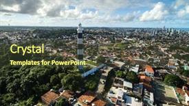  Presentation with city of chicago aerial view - Theme enhanced with architecture green coconut - aerial view of lighthouse background and a tawny brown colored foreground