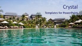  Presentation with green architecture - Amazing presentation theme having architecture green coconut - tropical resort backdrop and a  colored foreground