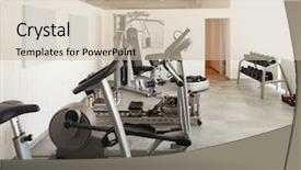  Presentation with nobody - Slide deck enhanced with architecture gym - modern house interior nobody inside background and a soft green colored foreground