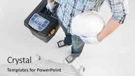  Presentation with home renovation - Cool new slide deck with architecture hardware - architect and home renovation concept backdrop and a light gray colored foreground