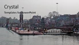  Presentation with india ganges - PPT layouts having architecture hardware - view on hardwar background and a light gray colored foreground