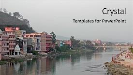  Presentation with india ganges - Presentation design having architecture hardware - view on hardwar background and a light gray colored foreground