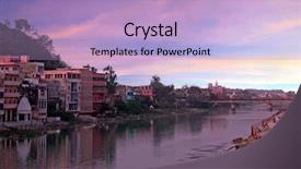  Presentation with india ganges - Theme having architecture hardware - view on hardwar background and a light blue colored foreground