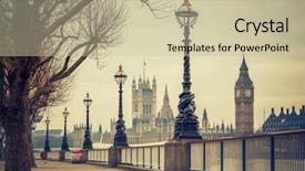  Presentation with historical buildings - PPT layouts featuring historical buildings - big ben and houses background and a soft green colored foreground