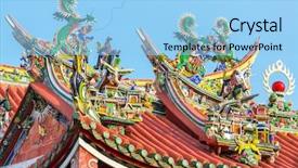  Presentation with roof - Slide set with kuan yin temple penang malaysia background and a light blue colored foreground
