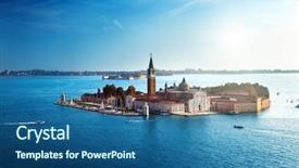  Presentation with venice - Cool new presentation theme with history archiecture - view of san giorgio island backdrop and a ocean colored foreground