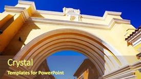  Presentation with central america - Colorful theme enhanced with architecture in ancient antigua guatemala backdrop and a tawny brown colored foreground