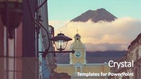  Presentation with central america - Presentation theme with architecture in ancient antigua guatemala background and a gray colored foreground
