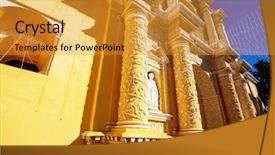  Presentation with central america - Slides with architecture in ancient antigua guatemala background and a gold colored foreground