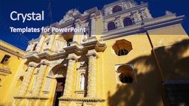  Presentation with central america - Theme enhanced with architecture in ancient antigua guatemala background and a navy blue colored foreground