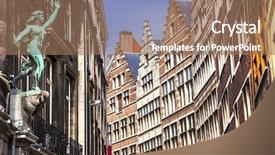  Presentation with architecture city - Slide deck enhanced with architecture in antwerpen city belgium background and a coral colored foreground