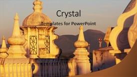  Presentation with colonial - Presentation design having architecture in leon city nicaragua background and a coral colored foreground