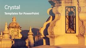  Presentation with architecture city - Colorful slides enhanced with architecture in leon city nicaragua backdrop and a seafoam green colored foreground