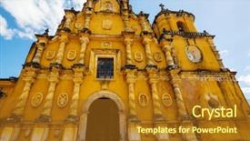  Presentation with colonial - PPT layouts consisting of architecture in leon city nicaragua background and a tawny brown colored foreground