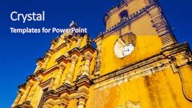  Presentation with architecture city - Presentation design having architecture in leon city nicaragua background and a  colored foreground