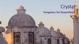  Presentation with architecture city - Amazing PPT theme having architecture in leon city nicaragua backdrop and a lemonade colored foreground