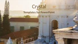  Presentation with colonial - Presentation theme with architecture in leon city nicaragua background and a lemonade colored foreground