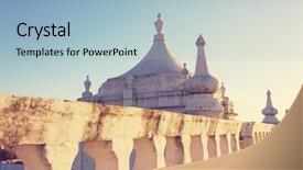  Presentation with colonial - PPT theme having architecture in leon city nicaragua background and a light blue colored foreground