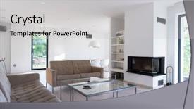  Presentation with living room - Audience pleasing slide set consisting of architecture interior modern apartment wide backdrop and a light gray colored foreground