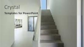  Presentation with cement - Colorful presentation theme enhanced with architecture interior modern house cement staircase backdrop and a light gray colored foreground