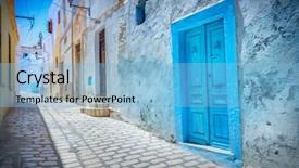  Presentation with islamic architecture - Colorful presentation theme enhanced with architecture islamic - arabian street backdrop and a light blue colored foreground