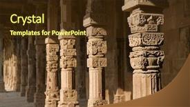  Presentation with new delhi - Colorful PPT theme enhanced with architecture islamic - asia india new delhi pillars backdrop and a tawny brown colored foreground