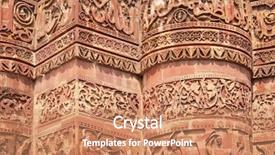  Presentation with islamic architecture - Slide set enhanced with architecture islamic - stone carving on qutab minar background and a coral colored foreground