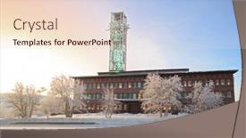  Presentation with architecture city - Audience pleasing PPT theme consisting of architecture-kiruna-city-hall backdrop and a lemonade colored foreground